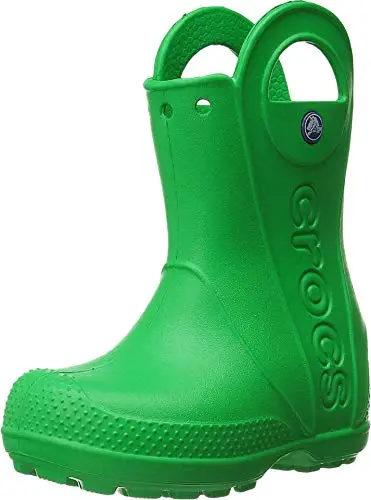 Crocs Unisex Bambino Handle It Rain Boot Kids Stivale, Grass Green, 22/23 EU