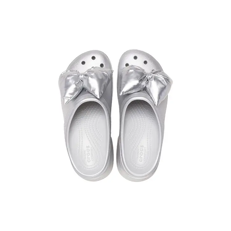 Zoccoli Crocs Sirena Farfalla Fiocco Donna Calzature Argento Metallizzato 210050-0P1 38-39 miniatura 4