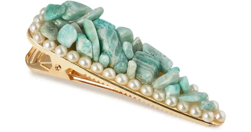 Amazonite Clip fermaglio per capelli