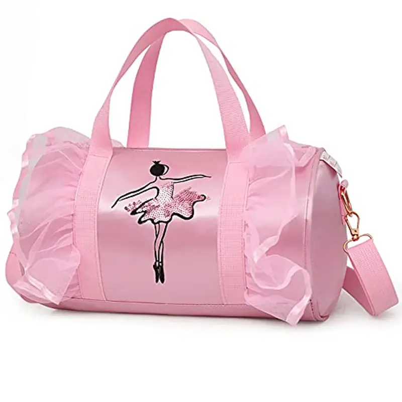 CSPone Borsa Danza Bambina Tracolla Borsette Balletto Borsa Palestra Sport Rosa