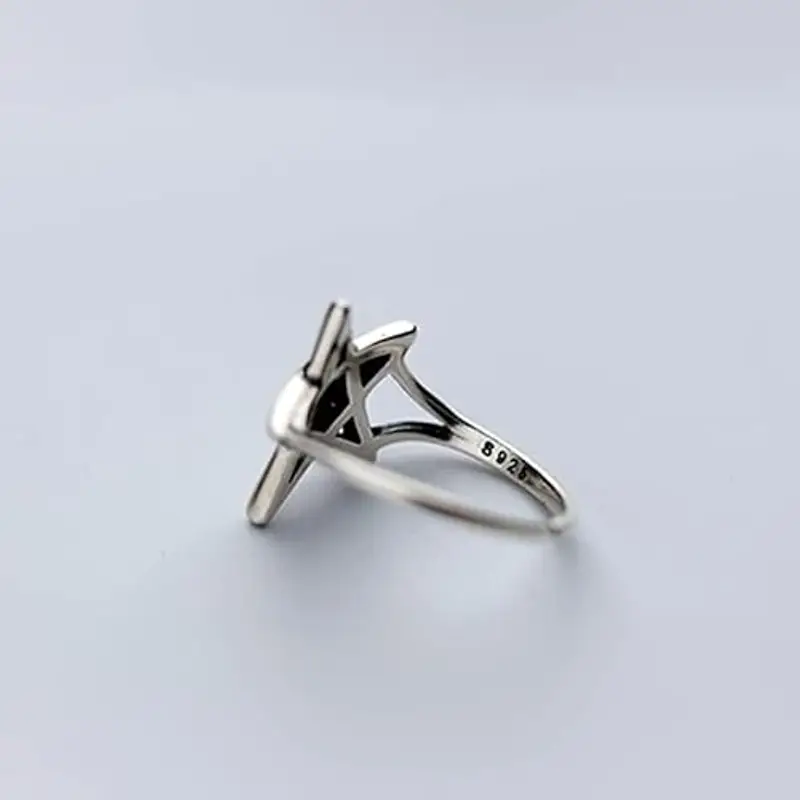 CTEKU Tendenze Popolari Bella gioielleria Minimalista Anello in Acciaio Inossidabile per Le Donne Gotico Star ring-Q0273 miniatura 2