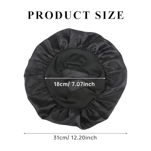 Cuffia Seta Capelli Notte con Elastici per Capelli, Cuffia in Raso per Dormire, Bonnet Seta per Capelli Ricci, Cuffia miniatura 2