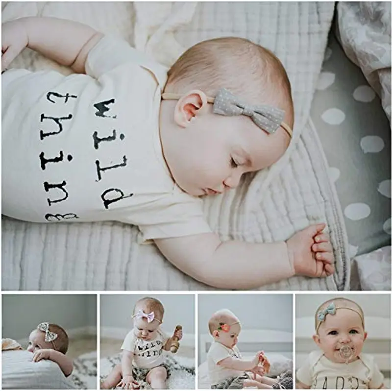 Cuffietta per neonato, con grande fiocco, morbida, taglia unica, 3 pezzi 10 Pack a Taglia unica miniatura 2