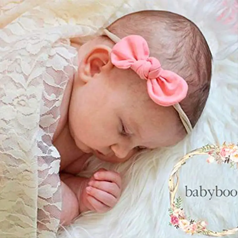 Cuffietta per neonato, con grande fiocco, morbida, taglia unica, 3 pezzi 10 Pack C Taglia unica miniatura 2