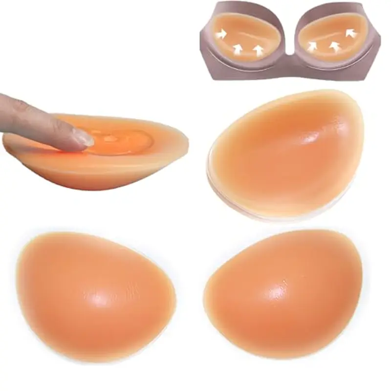 CUKIN 1 Paio Imbottitura Reggiseno Adesivo Silicone Push Up Coppe per Costumi da Bagno Imbottiture Bikini Seno Finto Silicone Imbottiture Coppettazione Coppe Costume per Abiti Inserti Reggiseno
