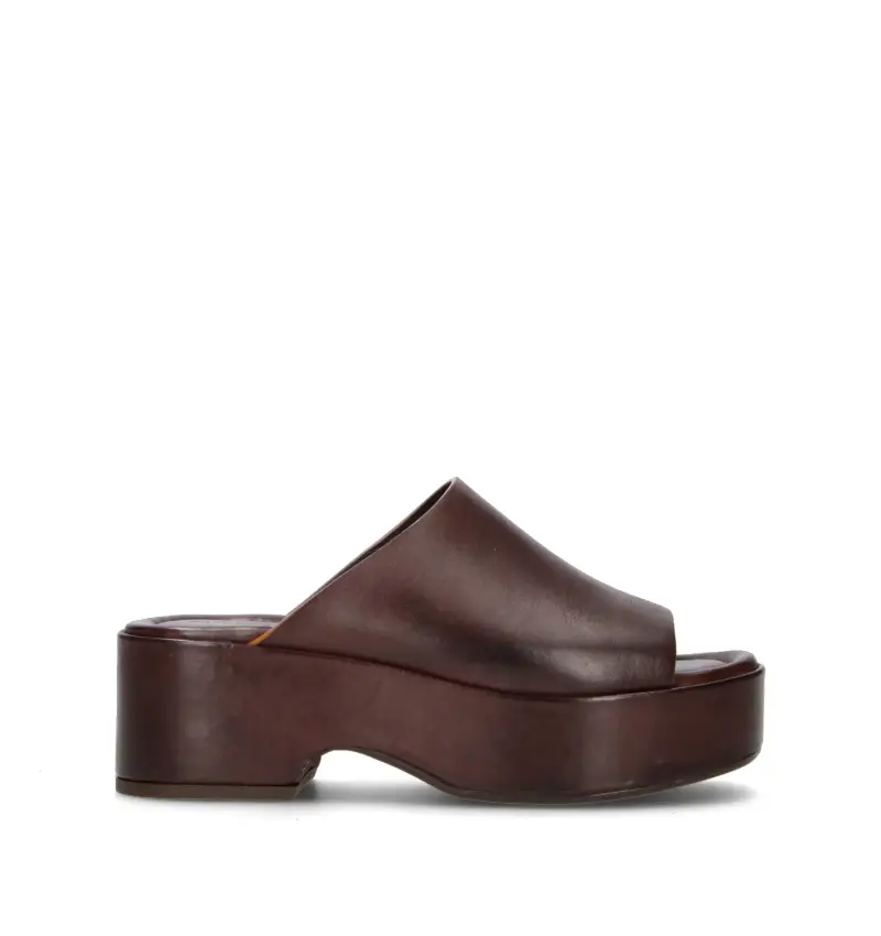 Ciabatta donna marrone in pelle Vario