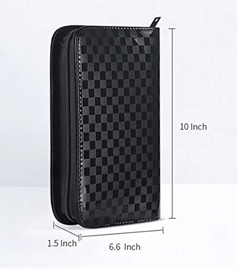 Custodia grande per attrezzature da parrucchiere e barbiere, in pelle sintetica di PU (poliuretano), nera miniatura 2