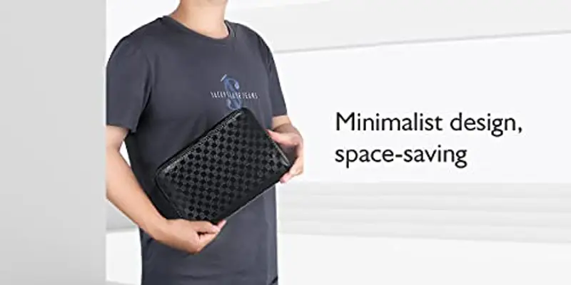 Custodia grande per attrezzature da parrucchiere e barbiere, in pelle sintetica di PU (poliuretano), nera miniatura 3