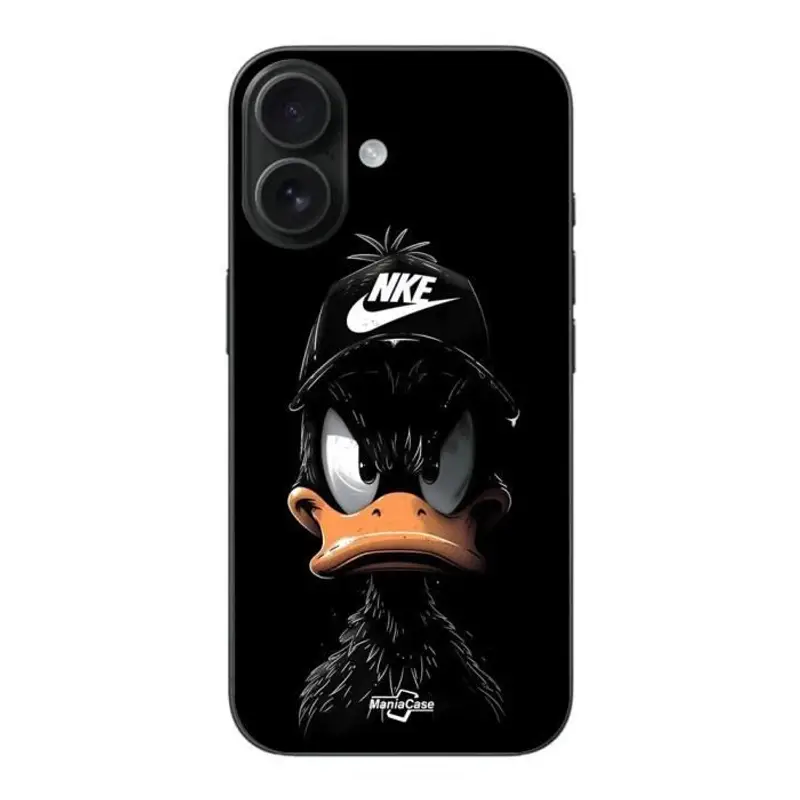 Custodia - Nike - Iphone 16 - Nero - Morbida - Motivo Donald