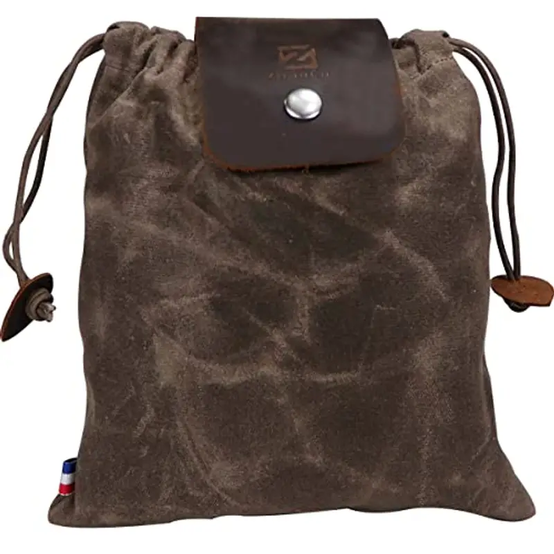 Custodia per Foraggiamento in Tela per Escursionismo, Borsa per Foraggiamento Pieghevole in Tela Cerata Con Coulisse