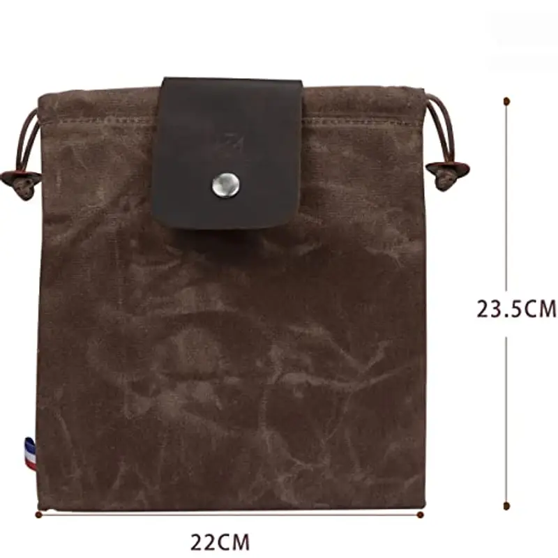 Custodia per Foraggiamento in Tela per Escursionismo, Borsa per Foraggiamento Pieghevole in Tela Cerata Con Coulisse miniatura 2