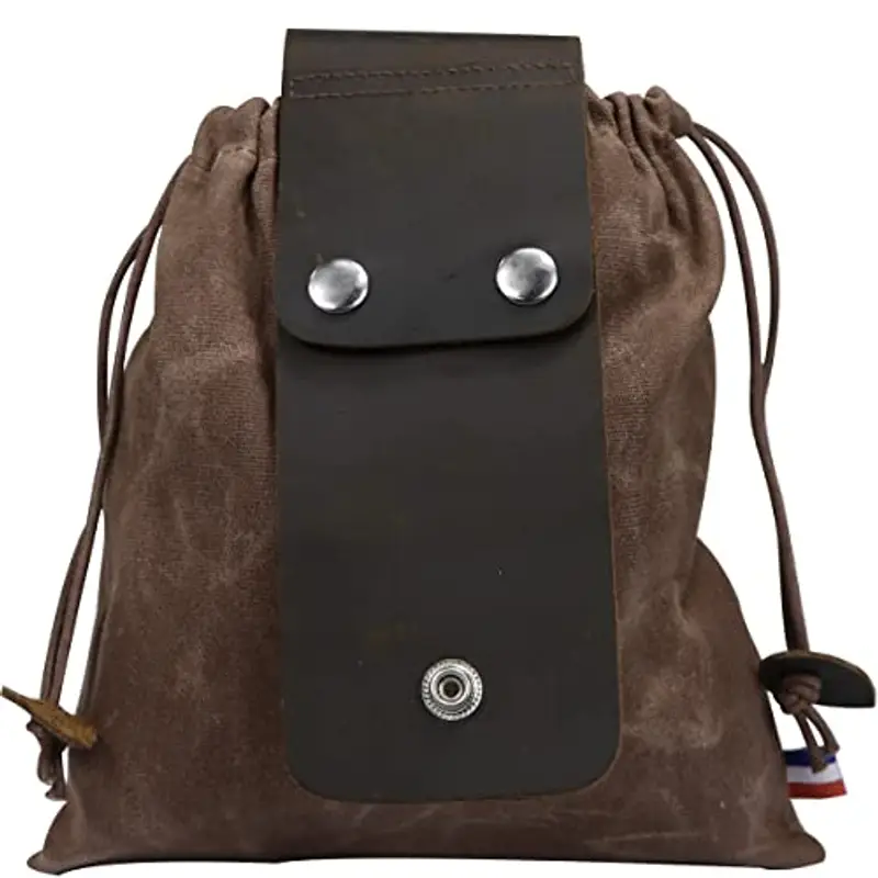 Custodia per Foraggiamento in Tela per Escursionismo, Borsa per Foraggiamento Pieghevole in Tela Cerata Con Coulisse miniatura 3