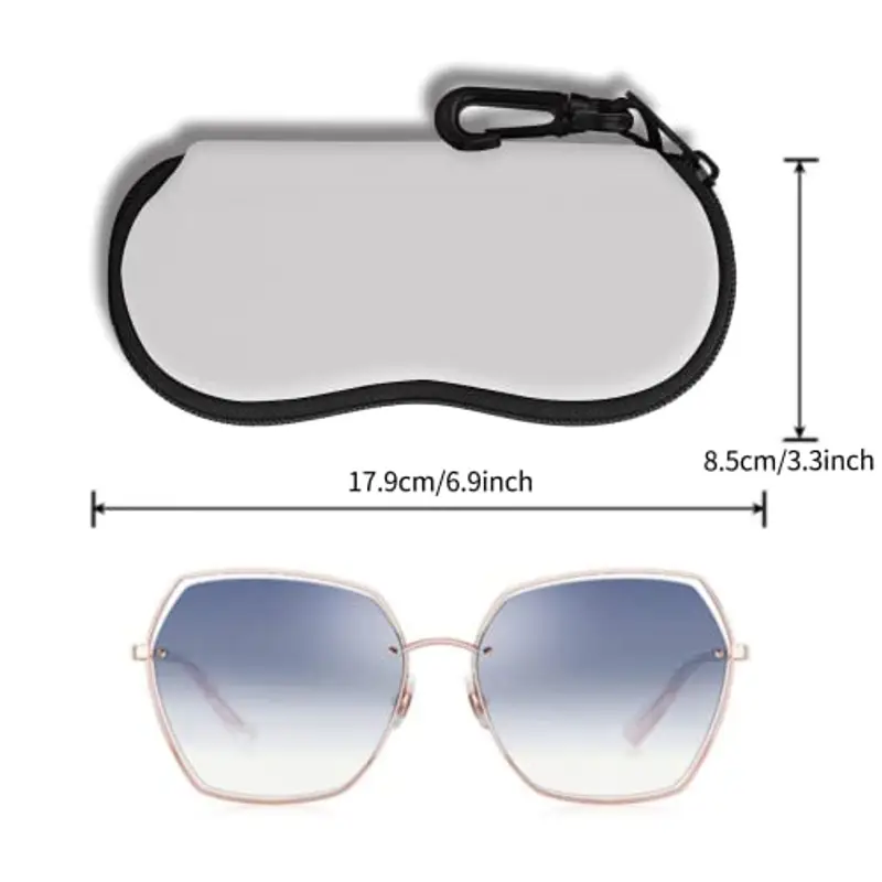 Custodia per occhiali Occhiali da sole Custodia morbida con Clip da Cintura Custodia per Occhiali da Sole con Cerniera miniatura 2