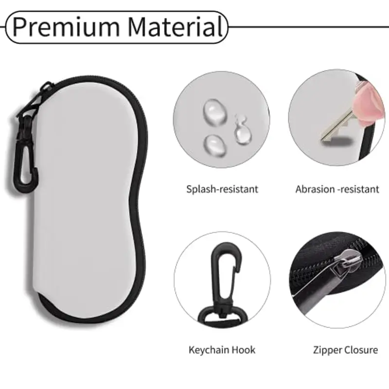 Custodia per occhiali Occhiali da sole Custodia morbida con Clip da Cintura Custodia per Occhiali da Sole con Cerniera miniatura 3