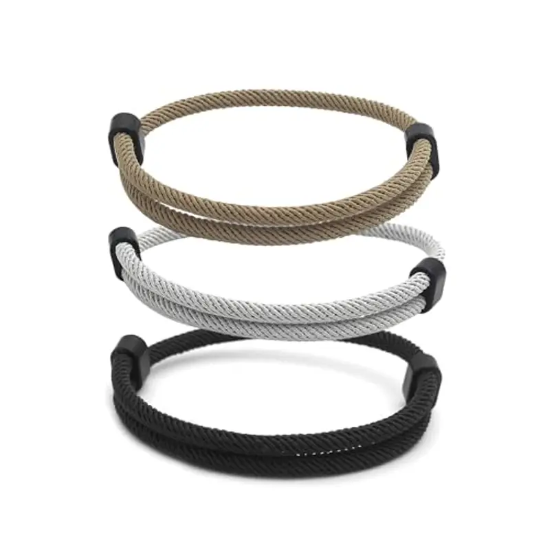 cxxtkcxxlc Braccialetto da Uomo in Corda di Vela, Braccialetto Surfer Fatto a Mano, Braccialetto Regolabile in Paracord per Uomini e Donne, Braccialetto Intrecciato Resistente all'Acqua