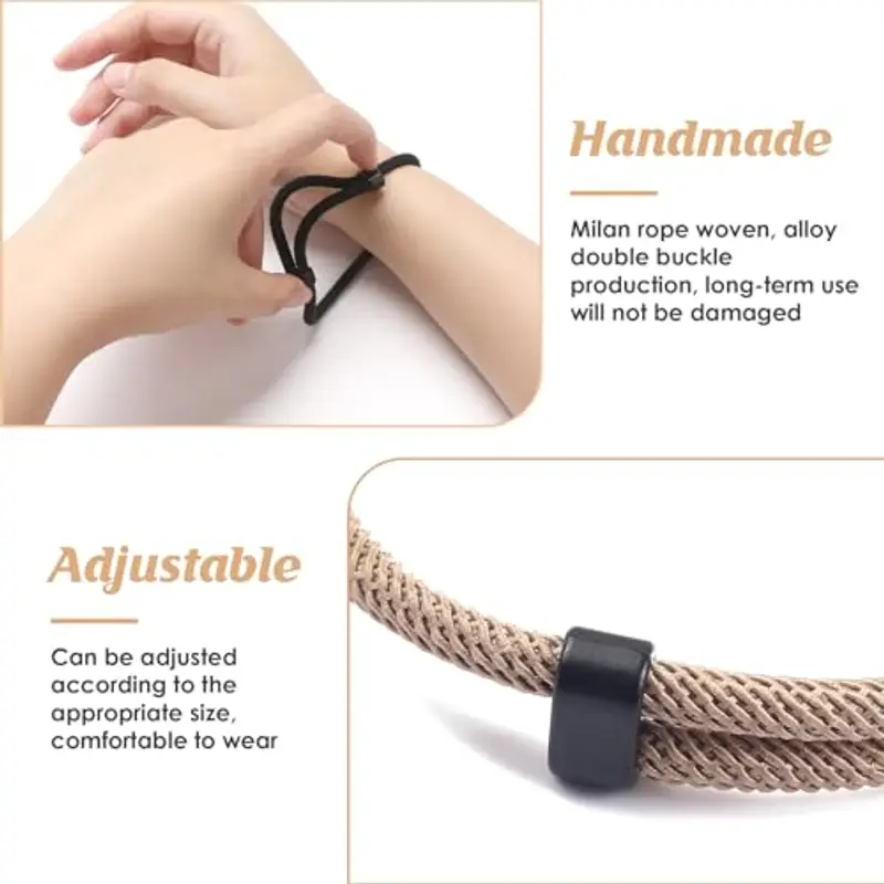 cxxtkcxxlc Braccialetto da Uomo in Corda di Vela, Braccialetto Surfer Fatto a Mano, Braccialetto Regolabile in Paracord per Uomini e Donne, Braccialetto Intrecciato Resistente all'Acqua miniatura 3