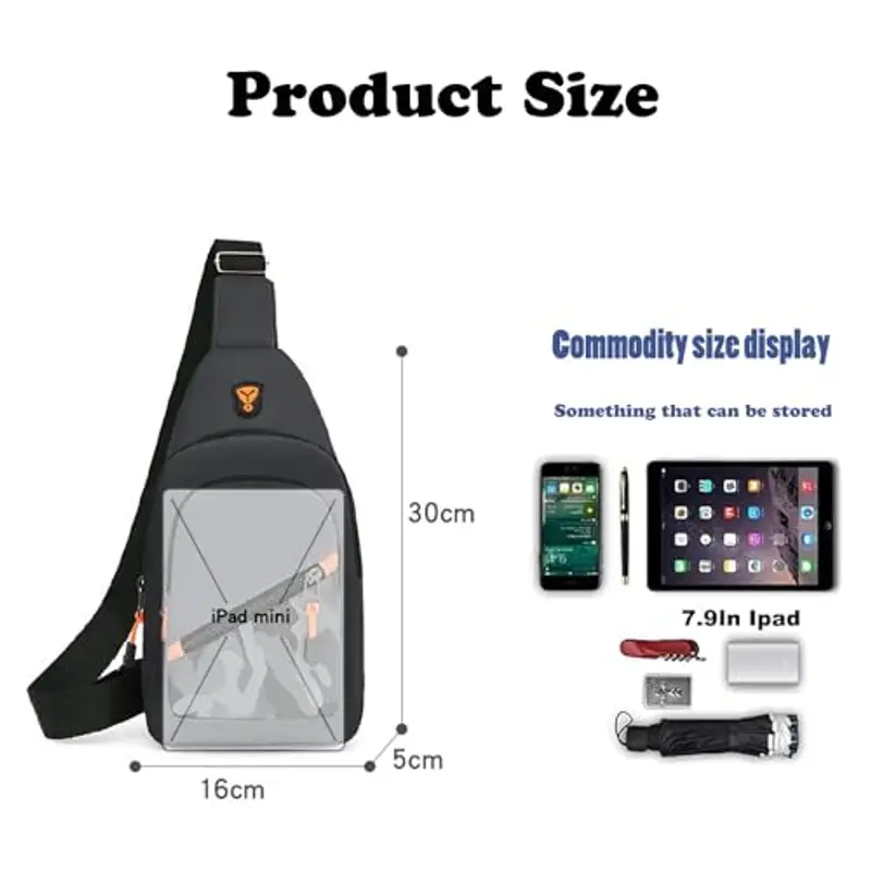 CYchen Borsello Uomo Nero 815123 miniatura 3