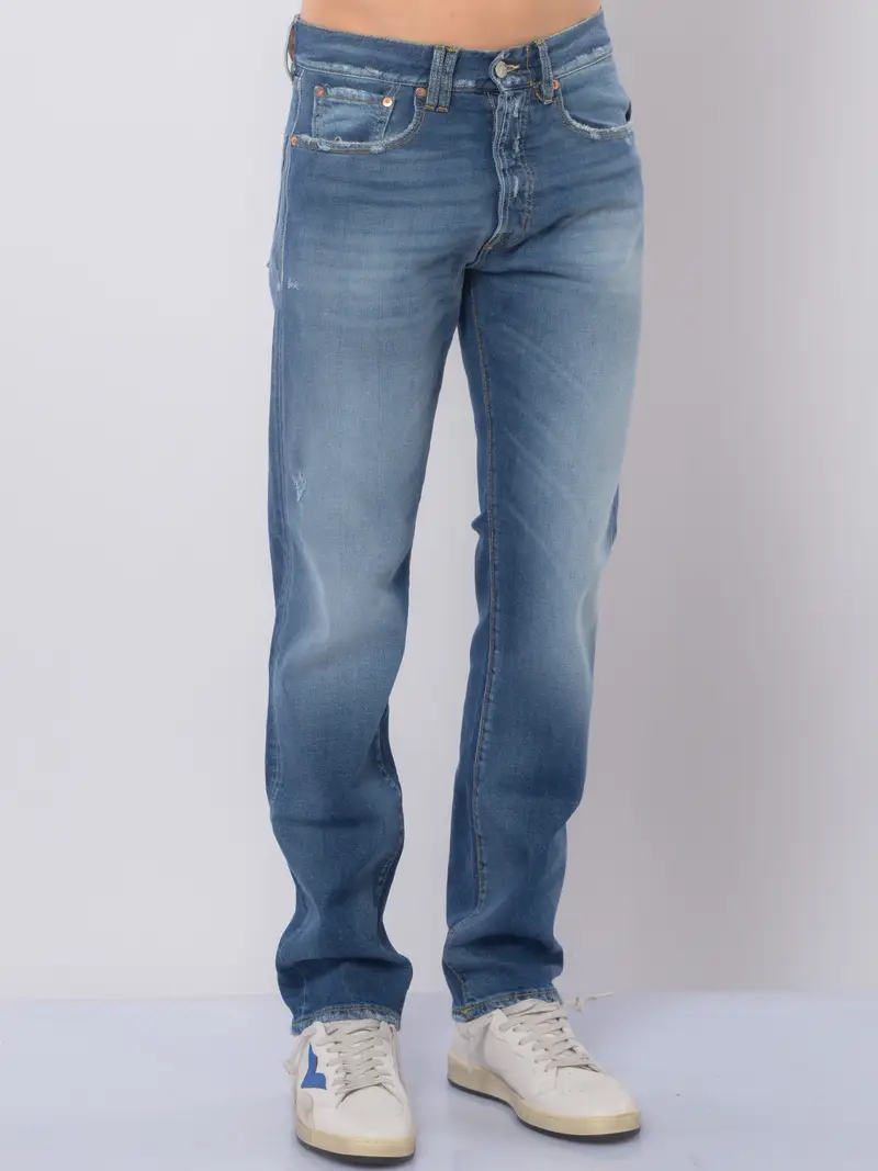 jeans da uomo Cycle Standard Regular Straight 90s Fit con rotture Blu