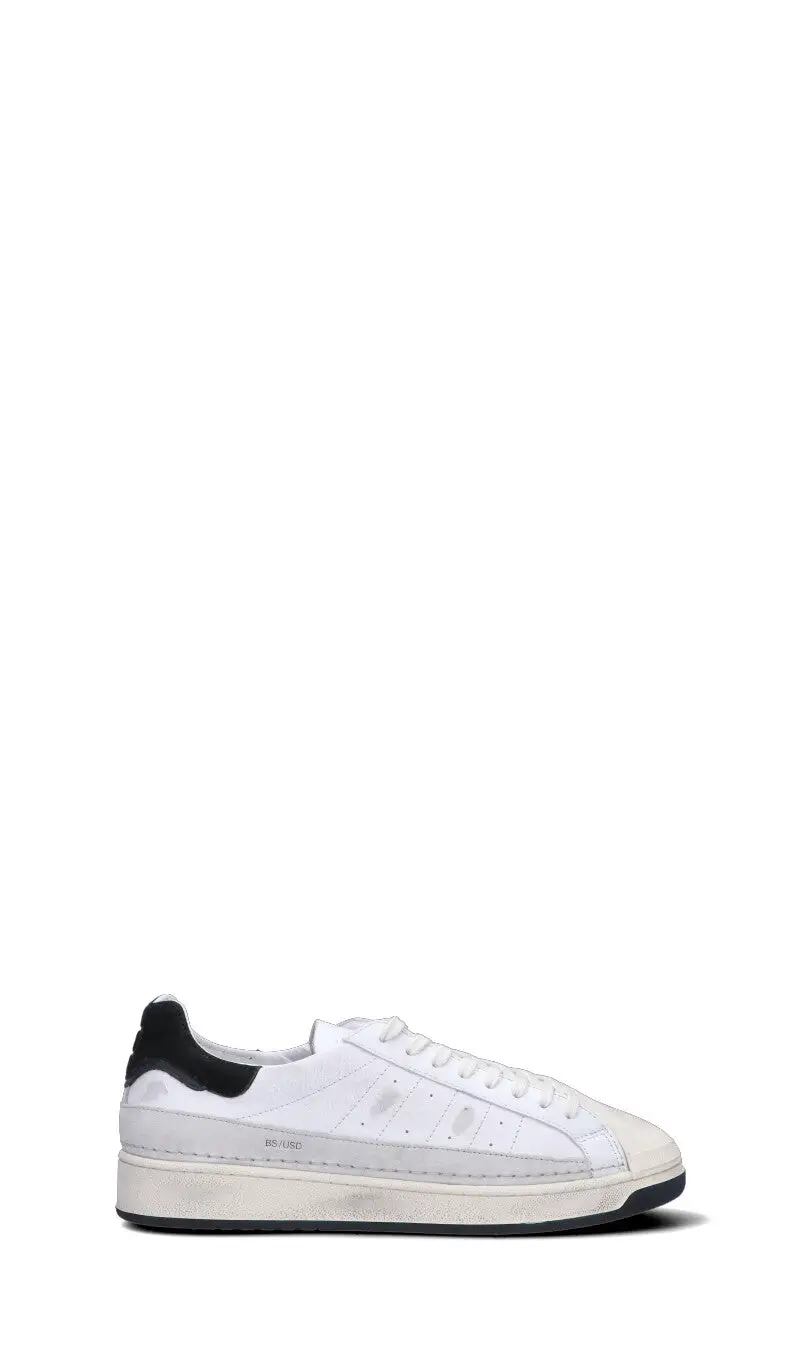 . - BASE Sneaker donna bianca/nera in pelle Vario