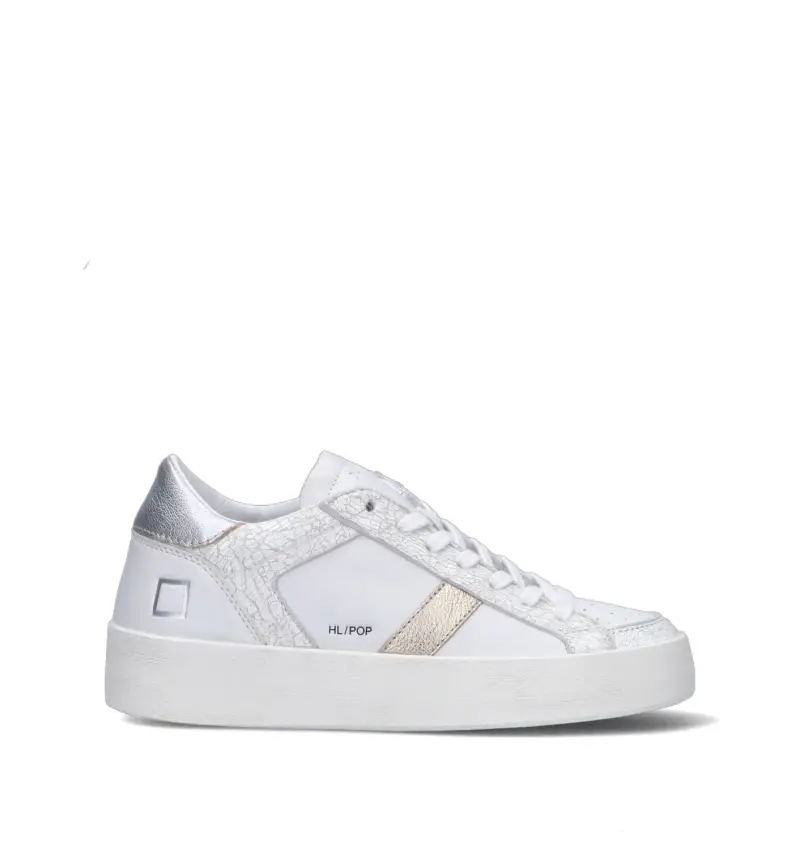 D.a.t.e. D.a.t.e. Sneakers donna bianche in pelle con dettagli oro