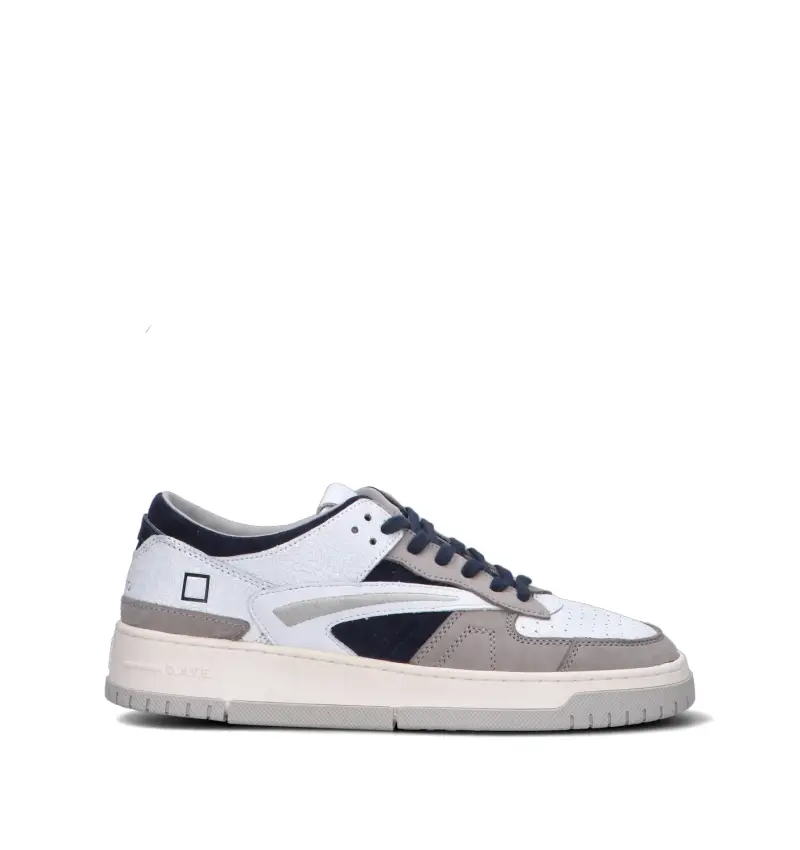 D.a.t.e. D.a.t.e. Sneakers uomo bianca e blu in pelle