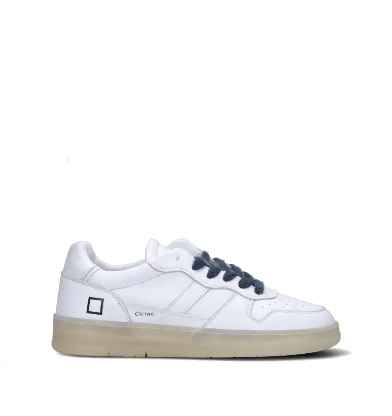 D.a.t.e. D.a.t.e. Sneakers uomo bianche in pelle con dettagli a