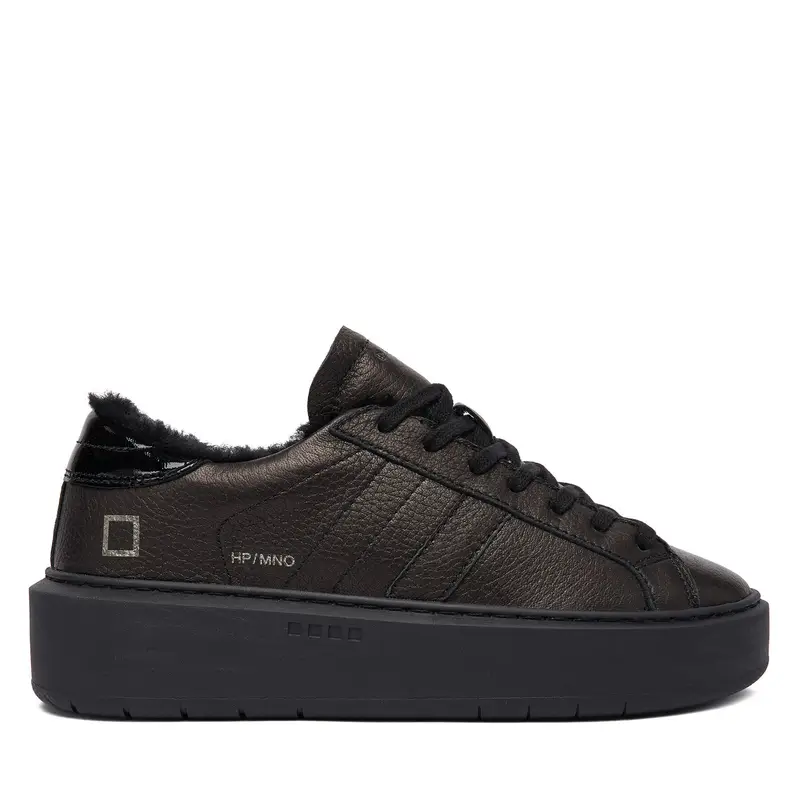 Sneakers D.A.T.E. Hill Low Fur Platform W431-HPF-MN Nero
