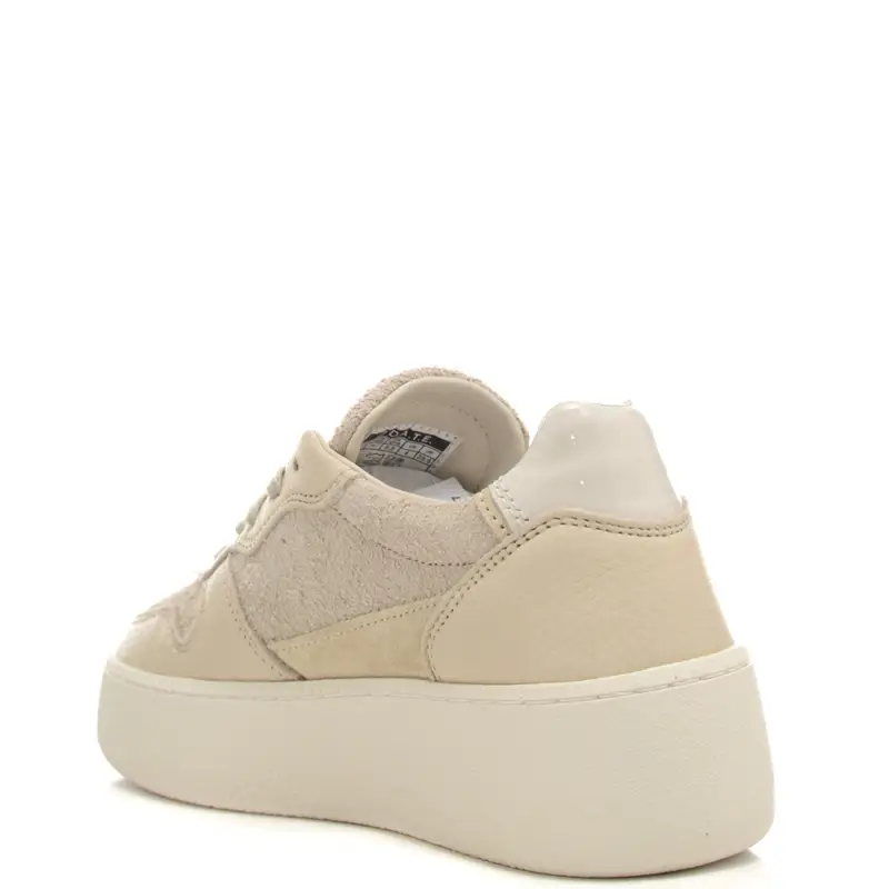 sneakers da donna court in suede con glitter beige miniatura 3