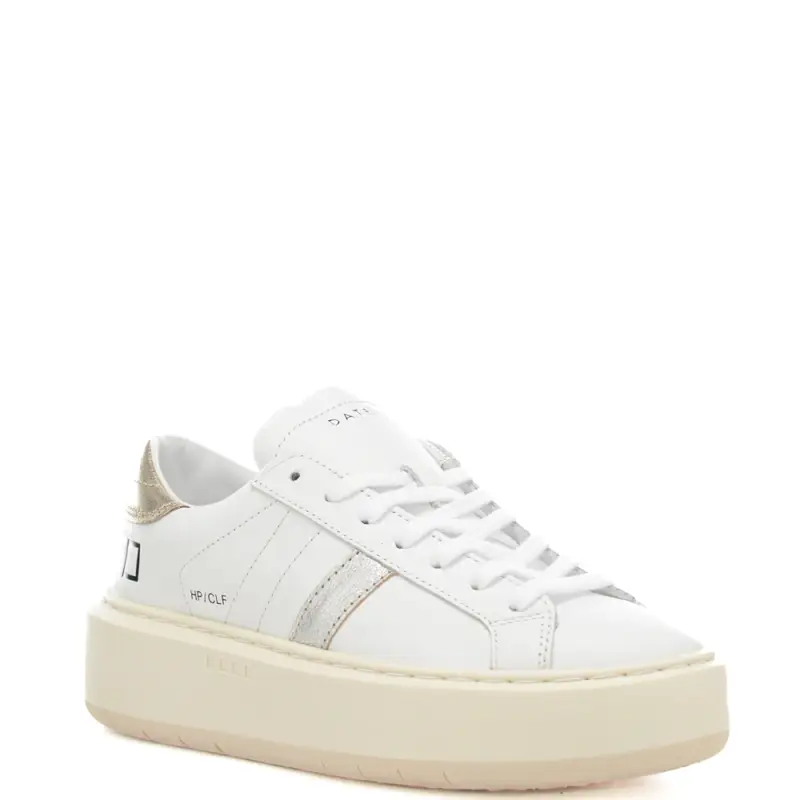 sneakers da donna hill low in vera pelle con inserti laminati bianco leopardo miniatura 2