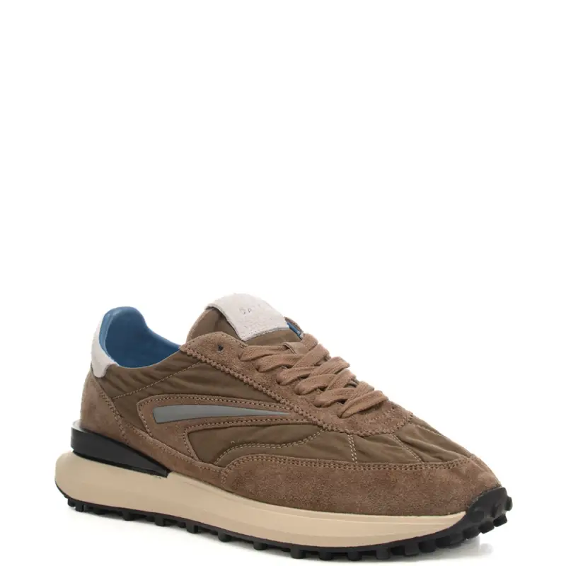 sneakers da uomo athleta in vera pelle e suede beige scuro miniatura 2