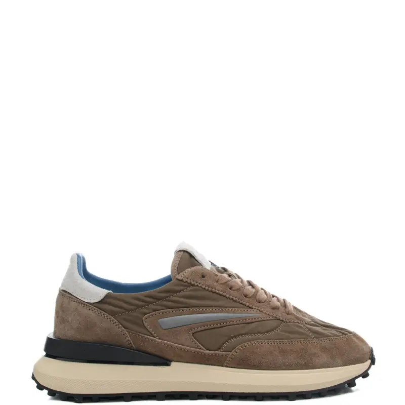 . sneakers da uomo athleta in vera pelle e suede beige scuro
