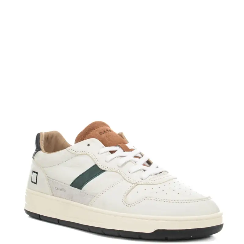 sneakers da uomo court 2 0 in vera pelle con inserti in suede bianco cuoio miniatura 2