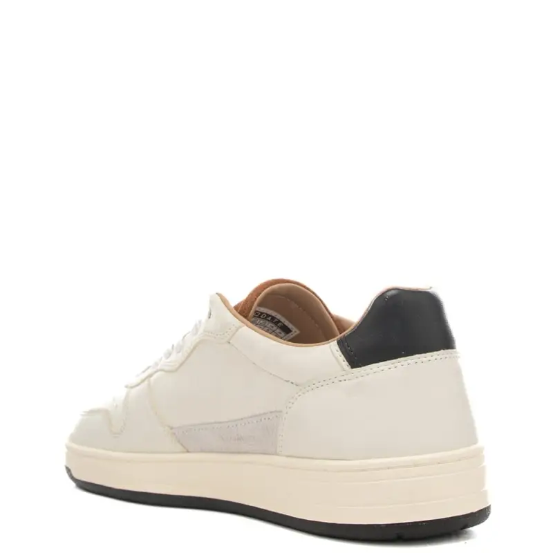 sneakers da uomo court 2 0 in vera pelle con inserti in suede bianco cuoio miniatura 3