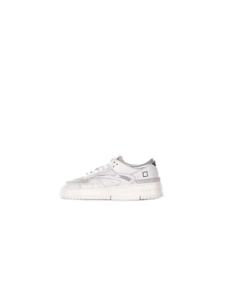 Sneakers Donna D.A.T.E. White silver Torneo shiny