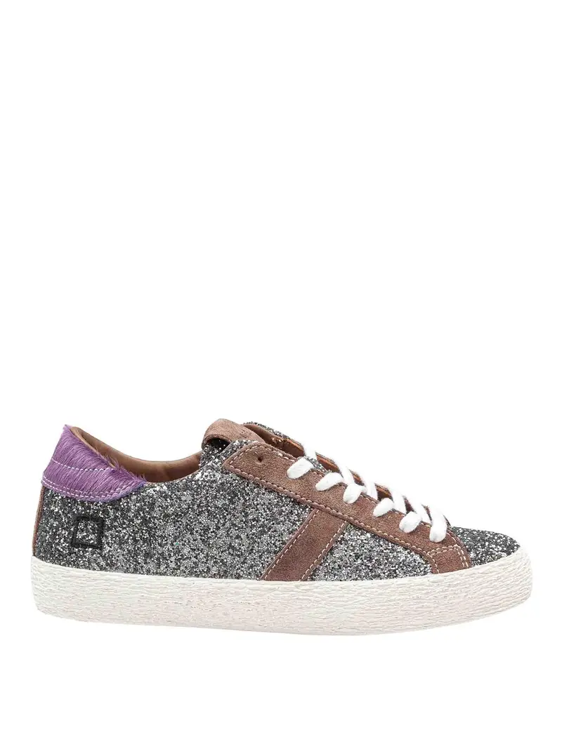 . Sneakers Hill Low In Glitter Argento