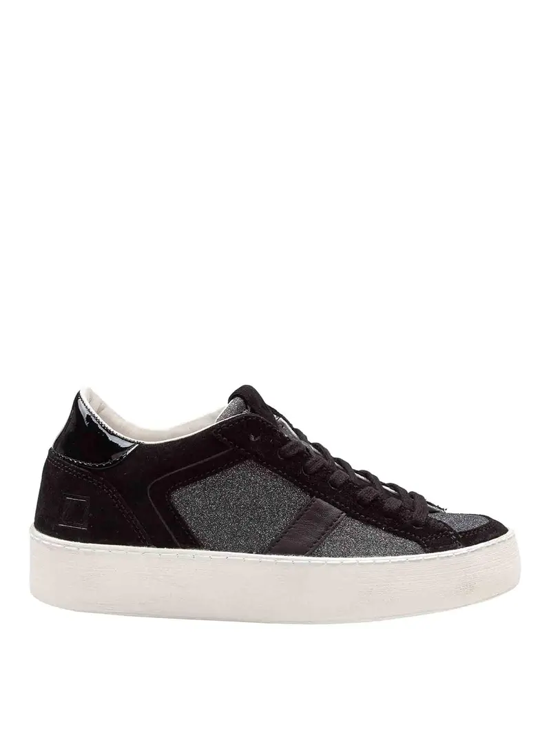 . Sneakers Hill Low In Glitter E Suede Argento
