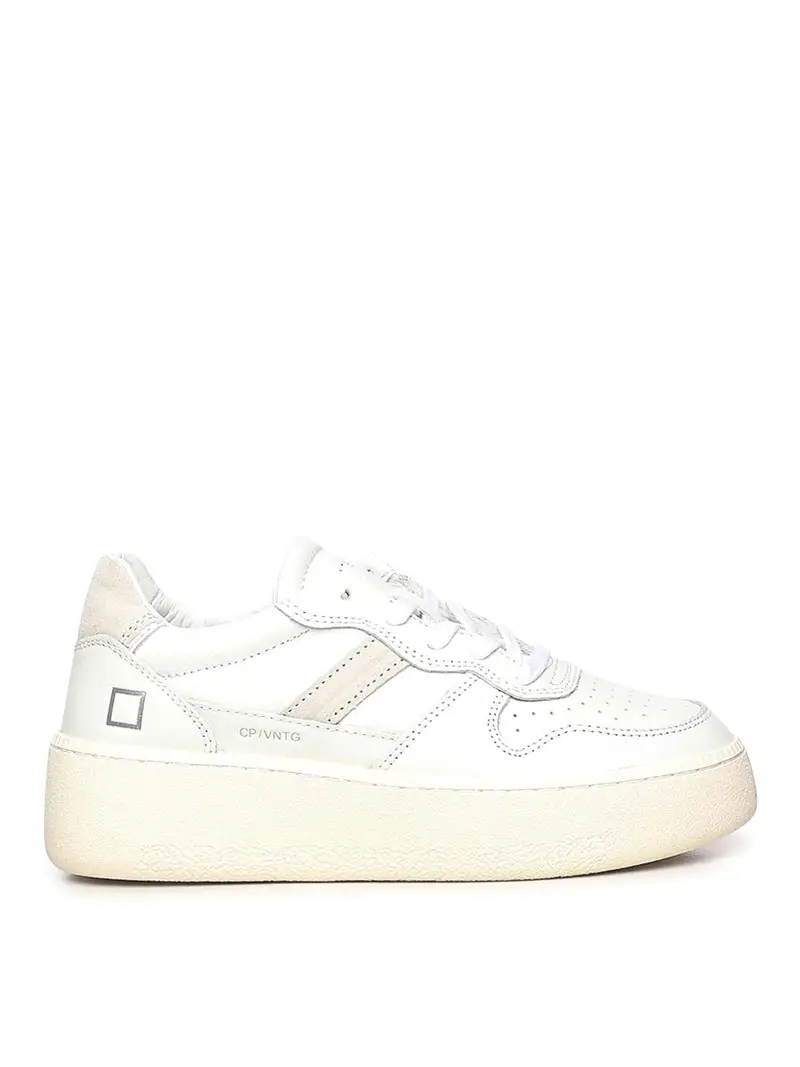 Sneakers vintage con plateau Court Bianco