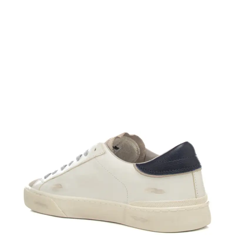sneankers da uomo hill low in vera pelle con inserti a contrasto colore bianco blu miniatura 3