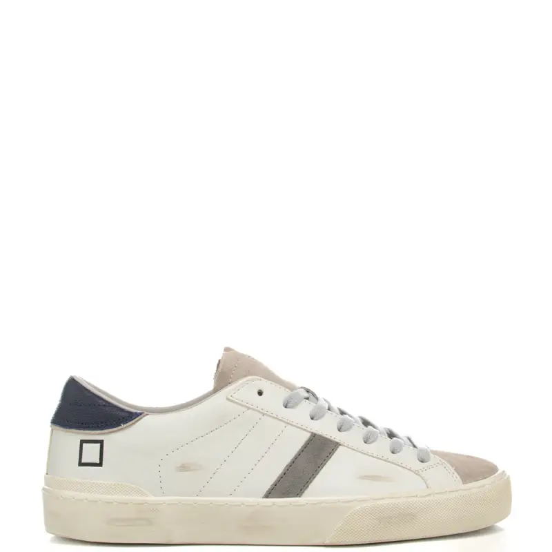 . sneankers da uomo hill low in vera pelle con inserti a contrasto colore bianco blu