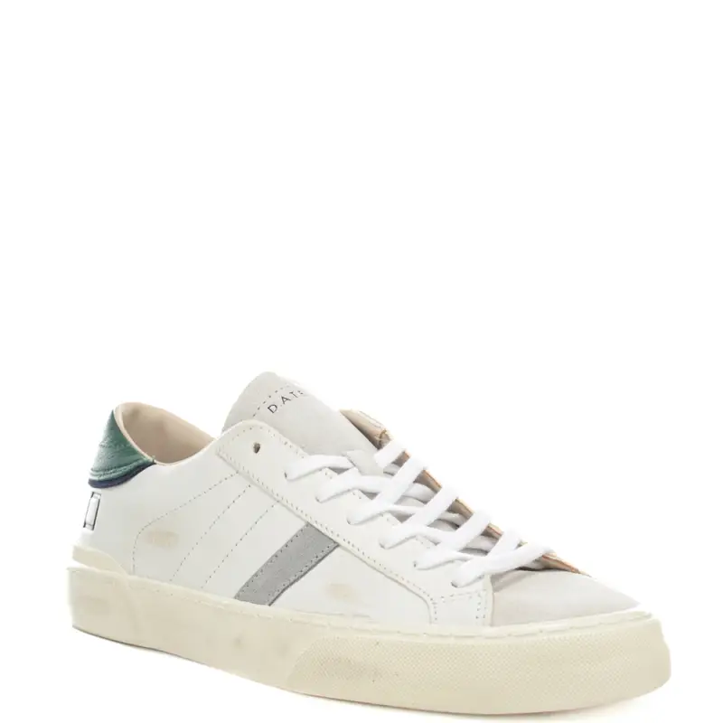 sneankers da uomo hill low in vera pelle con inserti a contrasto colore bianco verde miniatura 2