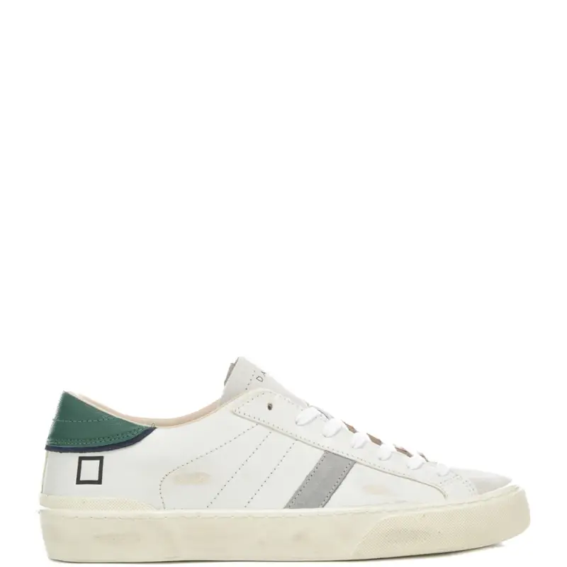 . sneankers da uomo hill low in vera pelle con inserti a contrasto colore bianco verde