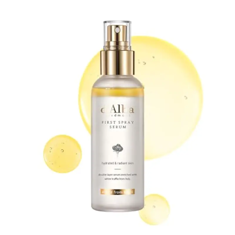 d'Alba Siero First Spray Serum al Tartufo Bianco Italiano, Skincare Cura della Pelle Vegana, Spray Viso Idratante e Illuminante per la Pelle Luminosa, Cura Coreana Completa Tutto in uno (100ml)
