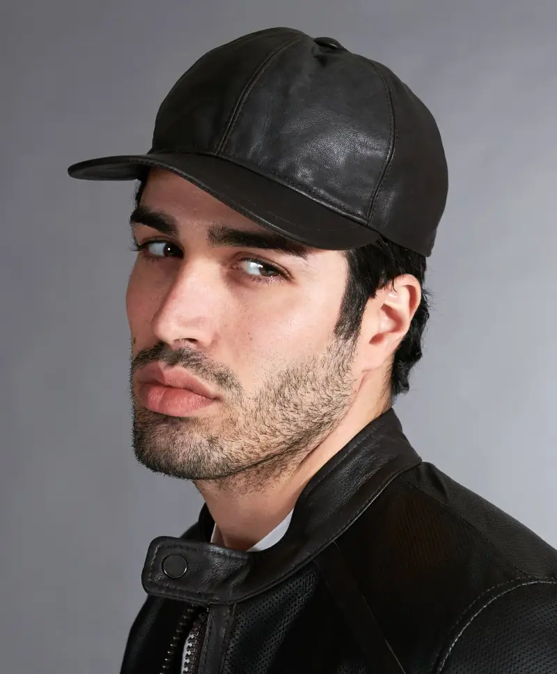 Cappello baseball in pelle testa di moro unisex strappo regolabile D'Arienzo, Seleziona (57cm), Colore Testa di moro