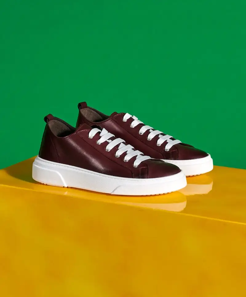 D'arienzo Sneakers uomo in pelle bordeaux