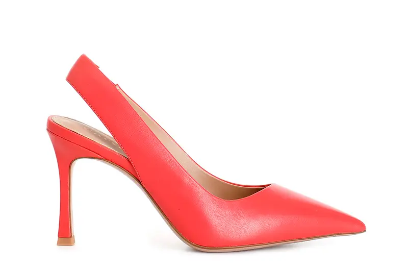 décollété in pelle aperte dietro corallo 38