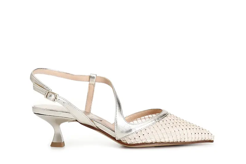 décolleté aperta dietro modello asimmetrico retina con strass davanti platino 37