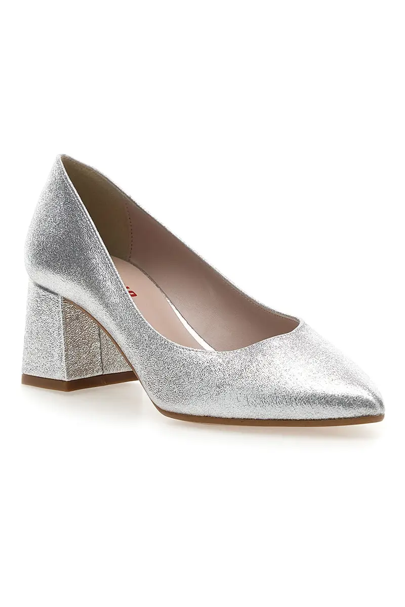 Dècolleté Argento con Tacco a Blocco Prodotto Italiano PITTARELLO ROMANTIC 3774 miniatura 2