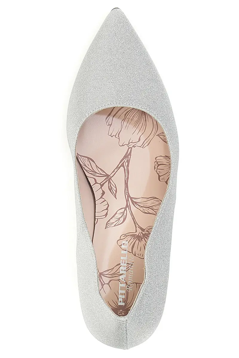Décolleté argento glitter con tacco medio Pittarello Romantic 5384 miniatura 3