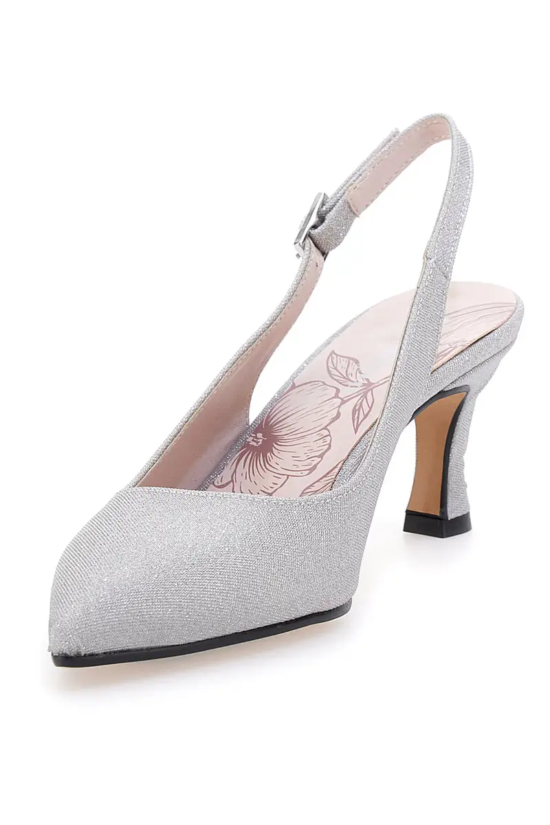 Décolleté argento glitter slingback Pittarello Romantic 54366 miniatura 3