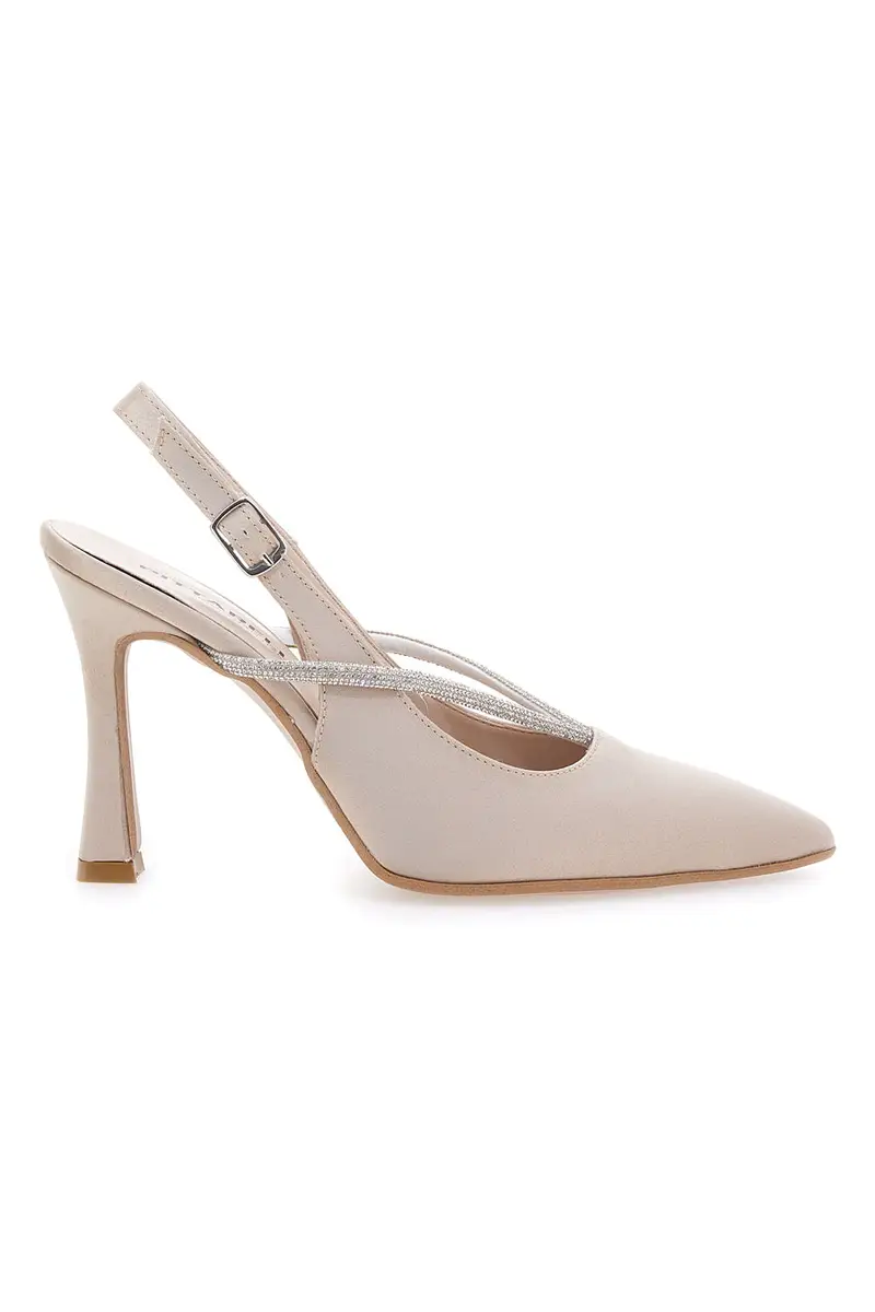 Décolleté Beige Slingback con Strass PITTARELLO 100 miniatura 2